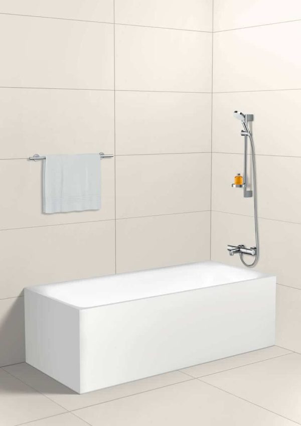 Badrum. Crometta Vario/Casetta komplett duschset med förkromad duschstång och tvålkopp som är enkel att rengöra. Hitta rätt duschset för dig hos SVGVVS.