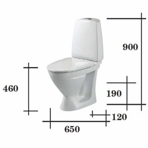 Förhöjd WC-stol 2/4 l med universallås.